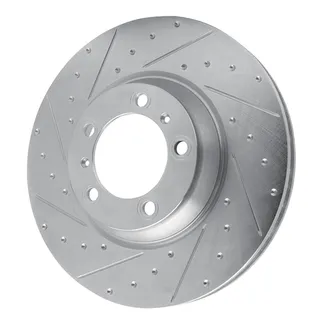 R1 Concepts EDZ-02122D Brake Rotor Drilled & Slotted Silver
